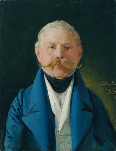 Pan w niebieskim płaszczu i białej kamizelce autorstwa Johann Baptist Reiter