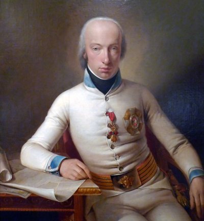 Portret arcyksięcia Karola, księcia cieszyńskiego w mundurze pułkownika pułku piechoty nr 3 (1771-1847) autorstwa Johann Baptist Seele