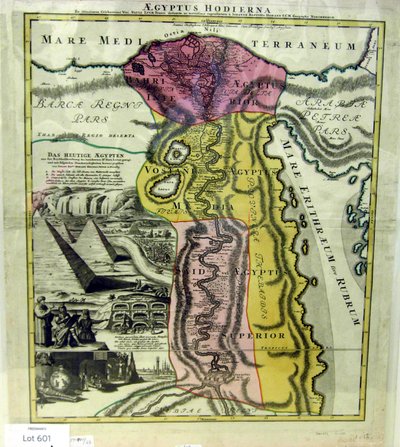Współczesny Egipt, Mapa Egiptu, ca. 1720 autorstwa Johann Baptista Homann