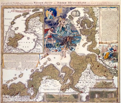 Mapa potopu bożonarodzeniowego z 1717 r. autorstwa Johann Baptista Homann