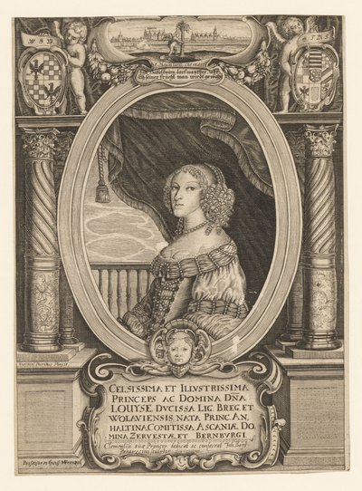 Ludwika Anhalt-Dessau 1631-1680, księżna legnicka, brzeska, wołowa i olawa, ok. 1930 r. 1660. autorstwa Johann Baptista Paravicini