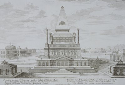 Mauzoleum w Halikarnasie, Bodrum, Turcja, z "Szkicu architektury historycznej", 1721 r. autorstwa Johann Bernhard Fischer von Erlach