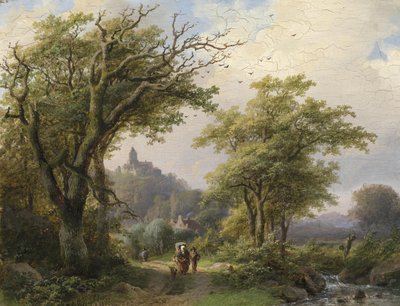 Wędrowcy nad strumieniem autorstwa Johann Bernhard Klombeck