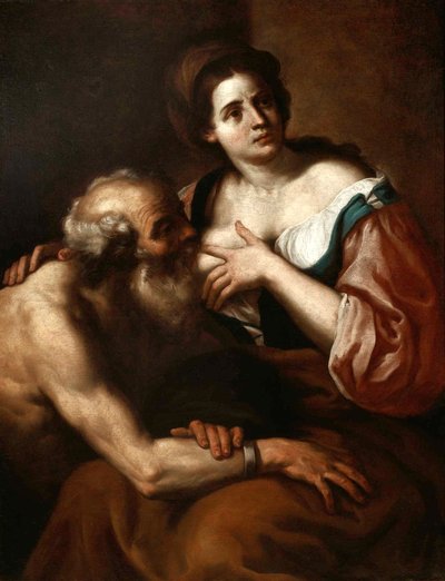 Caritas Romana. autorstwa Johann Carl Loth