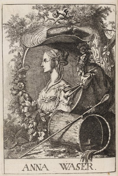 Anna Waser autorstwa Füssli, 1757 r. autorstwa Johann Caspar Füssli