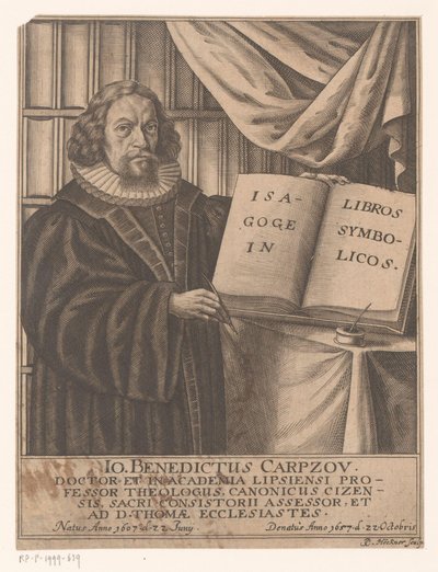 Portret Johanna Benedicta Carpzova autorstwa Johann Caspar Hoeckner