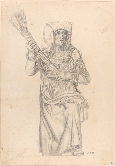 Włoska wieśniaczka z miotłą autorstwa Johann Caspar Weidenmann