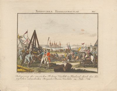 Oblężenie rosyjskiej twierdzy Nyslott w Finlandii, 1788. autorstwa Johann Caspar Weinrauch