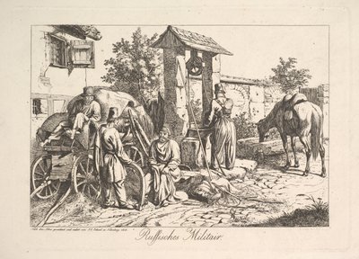 Kozak przy studni, 1815 r. autorstwa Johann Christian Erhard