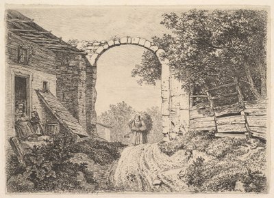 Dziewczyna z ładunkiem siana, przed Thorbogen, 1817. autorstwa Johann Christian Erhard
