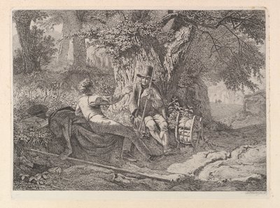 Artysta odpoczywający ze swoim przewodnikiem, 1819. autorstwa Johann Christian Erhard