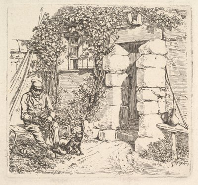 Starzec i jego pies pomorski, 1817 r. autorstwa Johann Christian Erhard