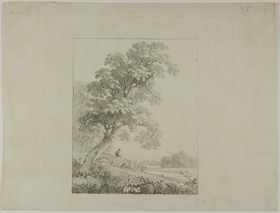 Krajobraz z dużym drzewem autorstwa Johann Christian Klengel
