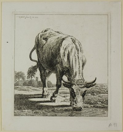 Picie krów, z Die Zweite Thierfolge autorstwa Johann Christian Reinhart