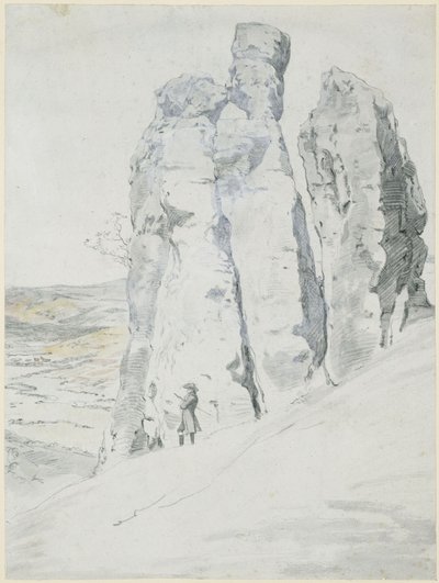 Formacja skalna „Mnich i zakonnica” koło Eisenach w Turyngii autorstwa Johann Christian Reinhart
