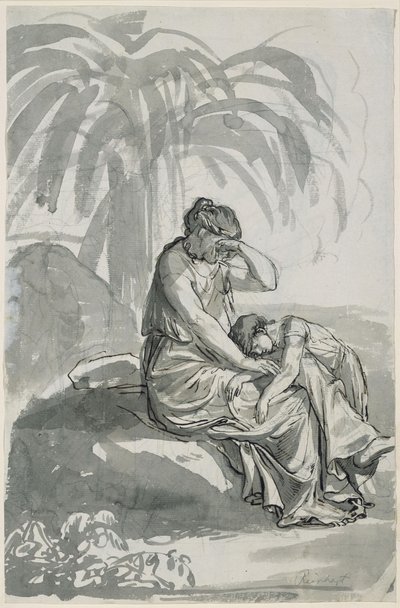 Hagar i Izmael na pustyni autorstwa Johann Christian Reinhart