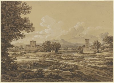 Krajobraz z Torre del Quinto pod Rzymem autorstwa Johann Christian Reinhart
