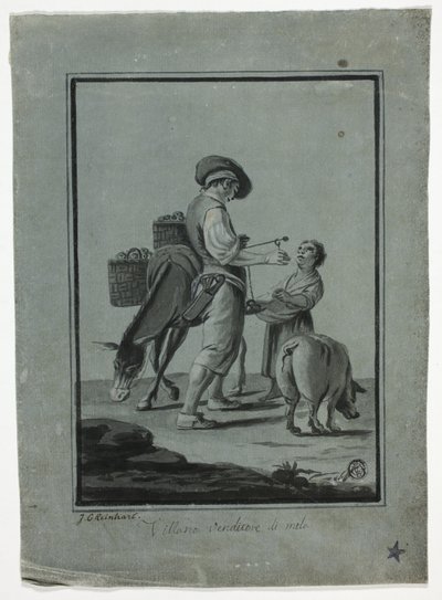 Chłopski handlarz jabłkami autorstwa Johann Christian Reinhart