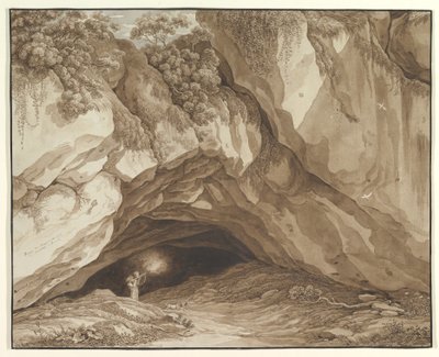 Skalisty krajobraz z myśliwymi autorstwa Johann Christian Reinhart