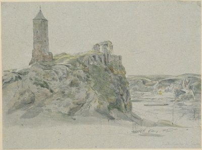 Ruiny zamku Giebichenstein koło Halle an der Saale autorstwa Johann Christian Reinhart
