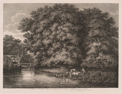 Młyn przy wielkich dębach autorstwa Johann Christian Reinhart
