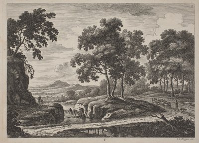 Panoramiczne krajobrazy rzeczne z podróżnikami autorstwa Johann Christoph Dietzsch