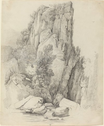 Skalne klify nad strumieniem autorstwa Johann Christoph Erhard