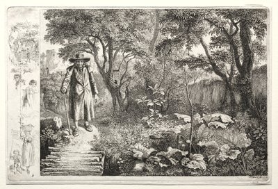 Starzec przed mostem z bali, 1819. autorstwa Johann Christoph Erhard