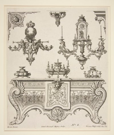 Arkusz wzorów ozdobnych autorstwa Johann Christoph Hafner