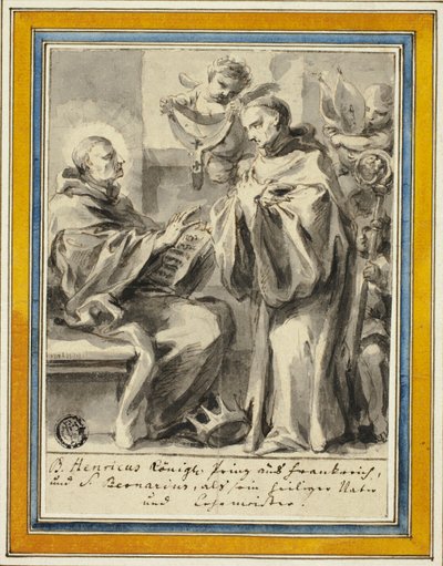 Król Henryk Francji i św Bernard z Clairvaux autorstwa Johann Christoph Lischka