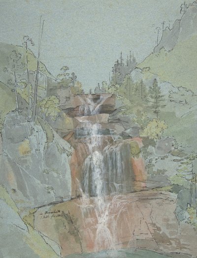 Krajobraz z wodospadem, 1816. autorstwa Johann Christoph Rist