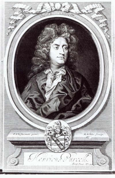 Portret Henry Purcella (1659-95), angielskiego kompozytora, ryty przez R. White, 1695 autorstwa Johann Closterman