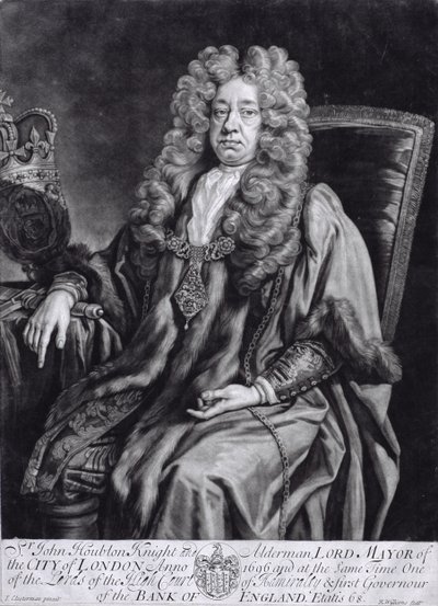 Sir John Houblon (1632-1711) wyryty przez R. Williams autorstwa Johann Closterman