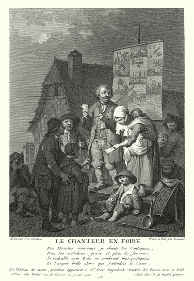 Piosenkarka na targach (grafika) autorstwa Johann Conrad Seekatz