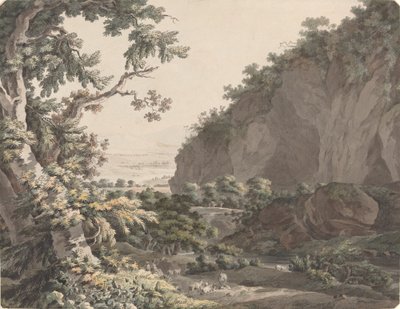 Zalesiona dolina ze skalistymi klifami autorstwa Johann Conrad Steiner