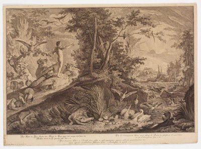 Adam i Eden mają autorstwa Johann Elias Ridinger
