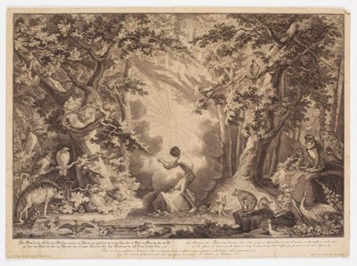Stworzenie Adama autorstwa Johann Elias Ridinger