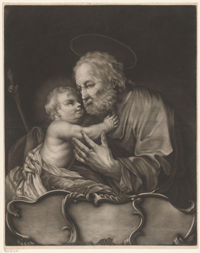 Józef z Dzieciątkiem Jezus autorstwa Johann Elias Ridinger