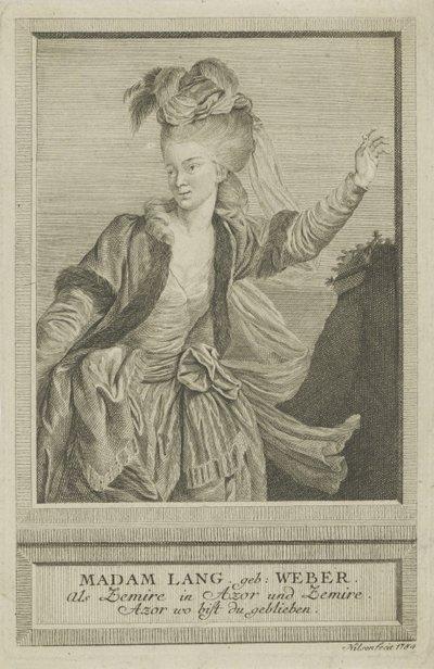 Aloisia Lange, urodzona jako Weber 1760-1839 jako Zemire, 1784. autorstwa Johann Esaias Nilson