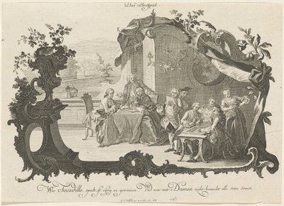 Das Brettspiel (Panie i Panowie grają w gry planszowe) autorstwa Johann Esaias Nilson