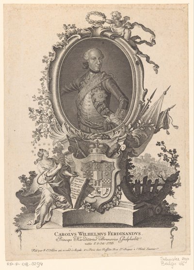 Portret Karela Willema Ferdynanda z Brunszwiku-Wolfenbüttel autorstwa Johann Esaias Nilson