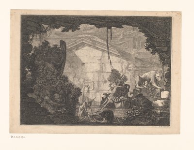 Architektura Capriccio z figurami autorstwa Johann Ferdinand Hetzendorff von Hohenberg
