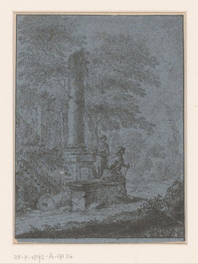 Krajobraz z ruinami i dwiema postaciami autorstwa Johann Friedrich Alexander Thiele