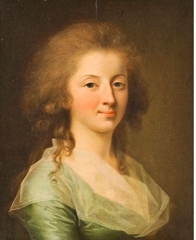 Portret młodej damy w zielonej sukience autorstwa Johann Friedrich August Tischbein