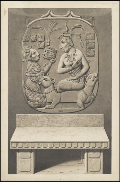 Kolekcja oryginalnych dzieł Waldecka przedstawiających Mezoamerykę, pudełko 13 z 22 autorstwa Johann Friedrich Maximilian von Waldeck