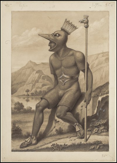 Kolekcja oryginalnych dzieł Waldecka przedstawiających Mezoamerykę, pudełko 3 z 22 autorstwa Johann Friedrich Maximilian von Waldeck