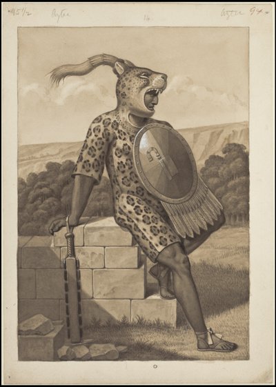 Kolekcja oryginalnych dzieł Waldecka przedstawiających Mezoamerykę, pudełko 3 z 22 autorstwa Johann Friedrich Maximilian von Waldeck