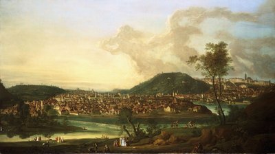 Widok Pragi od wschodu, autorstwa Johann Friedrich Meyer