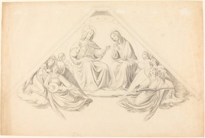 Chrystus i Dziewica z aniołami tworzącymi muzykę autorstwa Johann Friedrich Overbeck