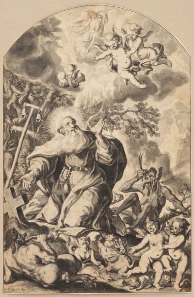 Kuszenie świętego Antoniego autorstwa Johann Georg Glückher